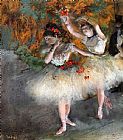 Edgar Degas Two Dancers Entering the Stage painting